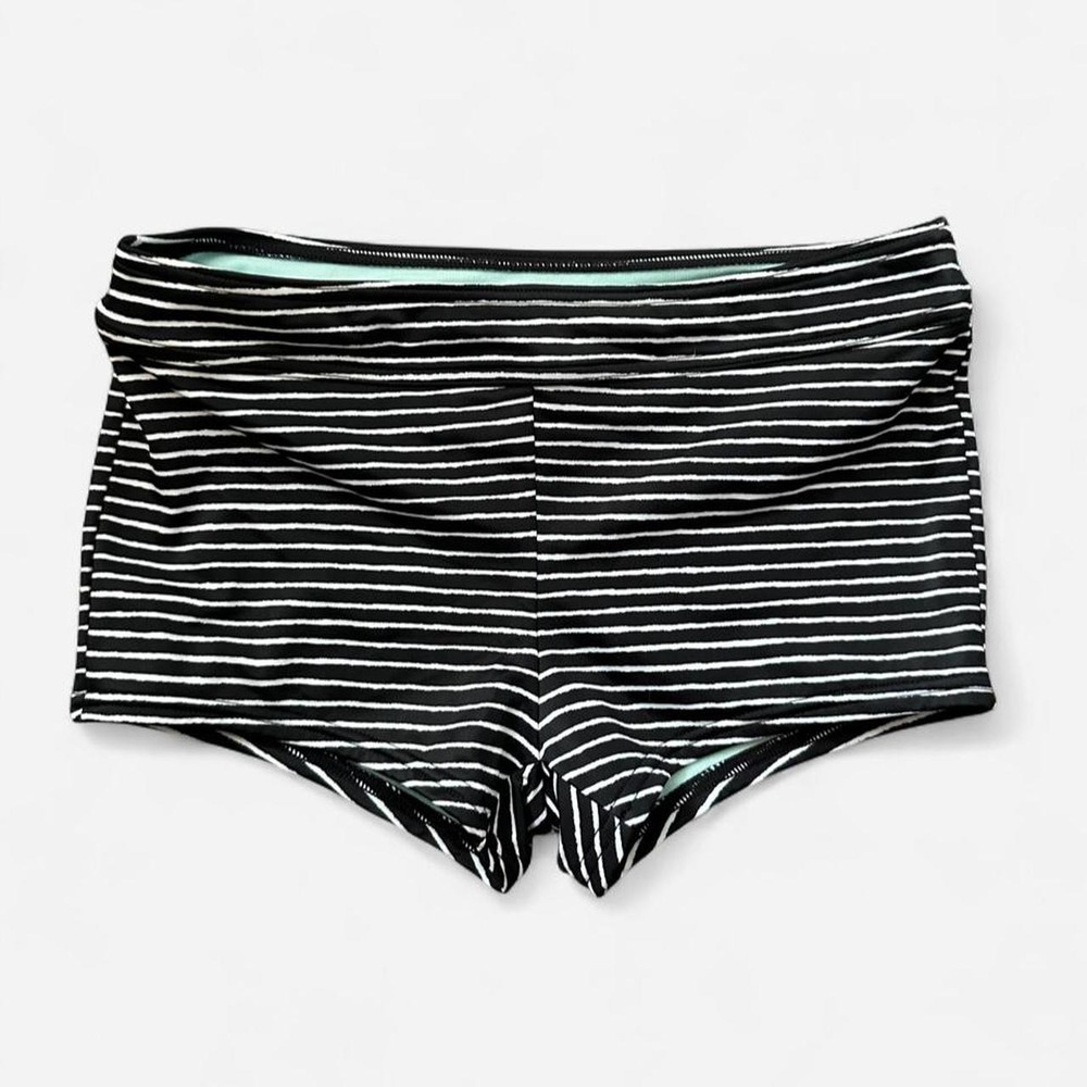 prAna Black & White Striped Swim Shorts Board Shorts Size XS